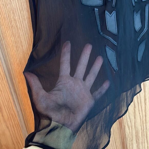 ROBBI & NIKKI Asymmetrical Sheer Top - Picture 7 of 11